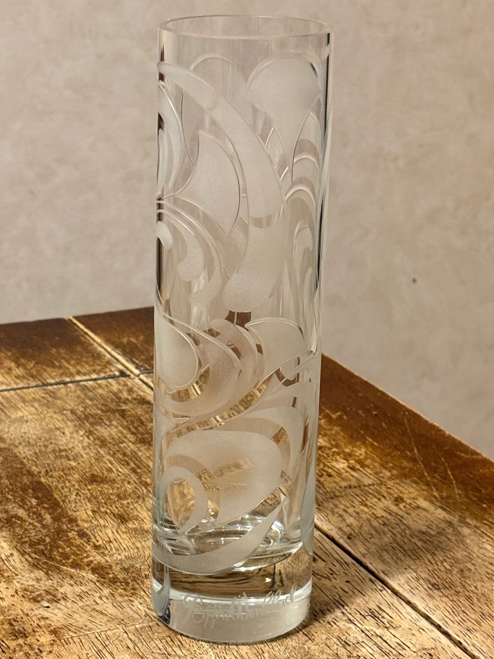 Rosenthal Studio Line Vase Etched Crystal Bjorn Wiinblad Germany